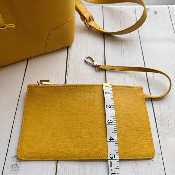 FURLA | Yellow Stacy S Bucket Bag with Detachable Pouch - Picture 11 of 13